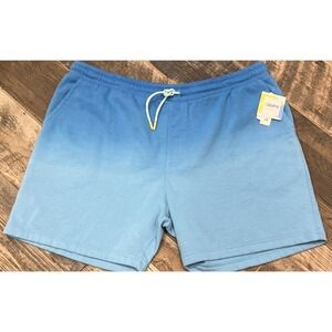 New $45 Crown Ivy Cabana Mens Fleece Shorts Brilliant Blue Lounge Beachy XXL